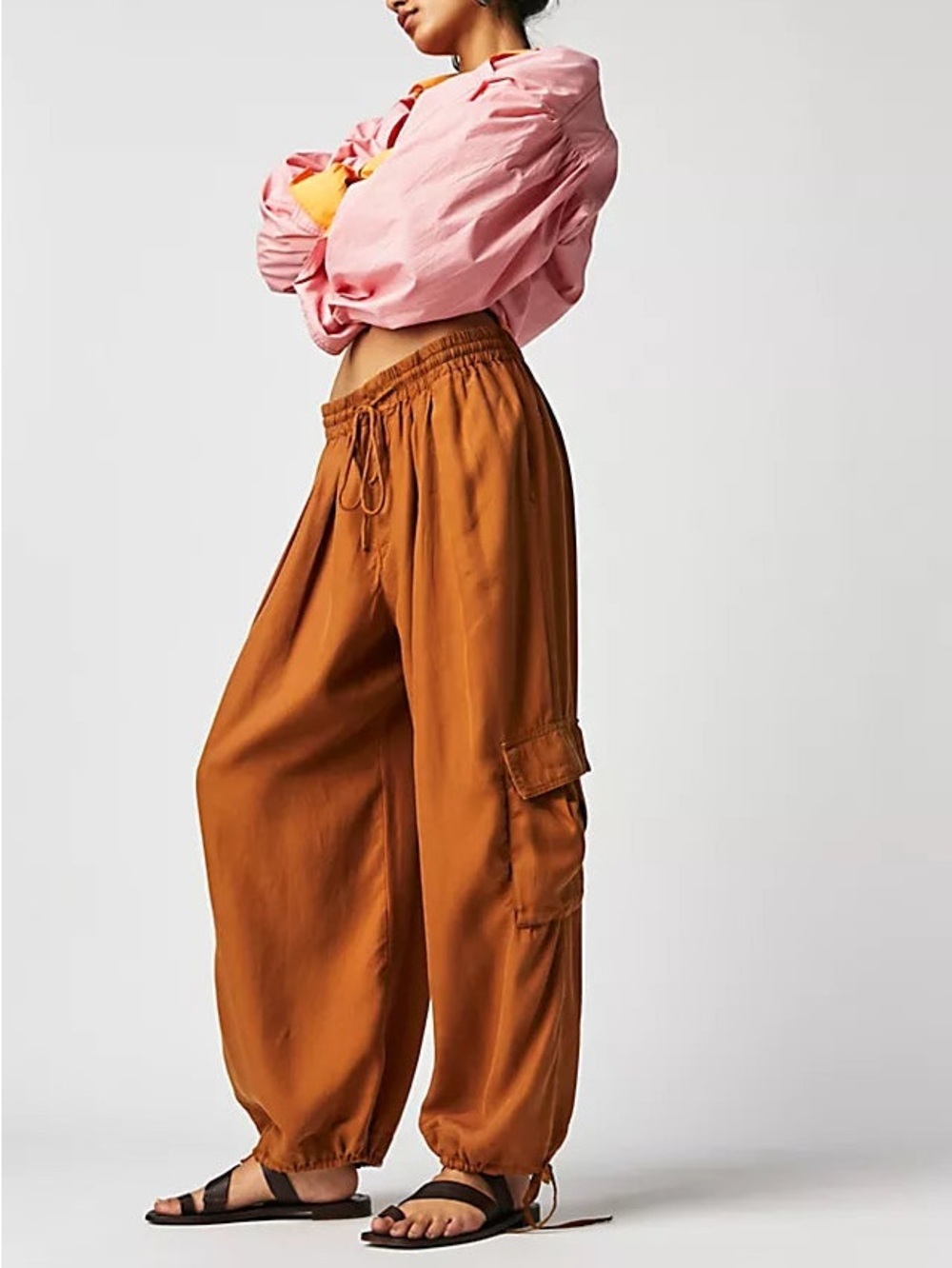 Free People Palash Cargo Pants in Goldenrod